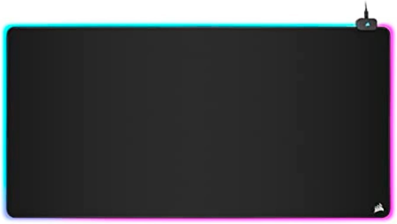 Corsair MM700 RGB Extended 3XL Cloth Gaming Mouse Pad/Desk Mat – Massive 1,220mm x 610mm (48” x 24”) Cloth Surface, 360° Three-Zone RGB Lighting, Two USB Ports – Black