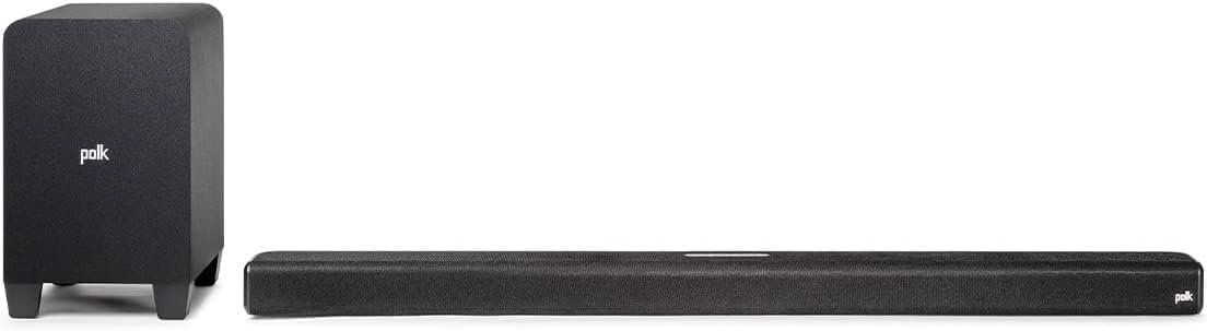 Polk Audio Signa S4 TV Sound Bar with Subwoofer – Dolby Atmos Audio VoiceAdjust & BassAdjust Technology, HDMI eARC, Wireless Subwoofer works with 8K, 4K, & HD TVs, Bluetooth, Wireless Streaming