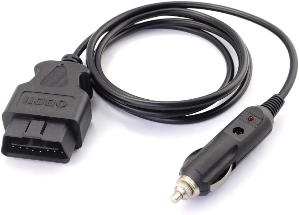 3M/9.8ft Car OBDII Vehicle ECU Emergency Power Supply Cable Car Memory Save Any 12V DC Power Source OBD Male Connector Cable Adapter