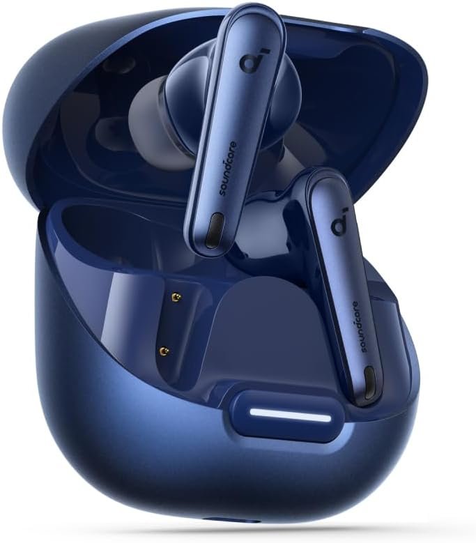 Soundcore by Anker Liberty 4 NC Wireless Earbuds, 98.5% Noise Reduction, Adaptive Noise Cancelling to Ears and Environment, Hi-Res Sound, 50H Battery, Wireless Charging, Bluetooth 5.3