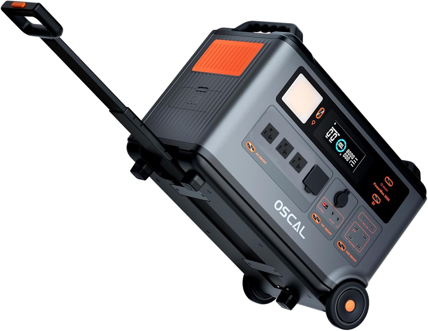 【OSCAL Official】PM3600 Portable Power Station, 5ms UPS, 3600Wh LFP Home Backup Battery, 1.2H Full Charging, Expandable to 57.6kWh, 3000W (Surge 6000W) Output, Solar Generator 7 Years Support service