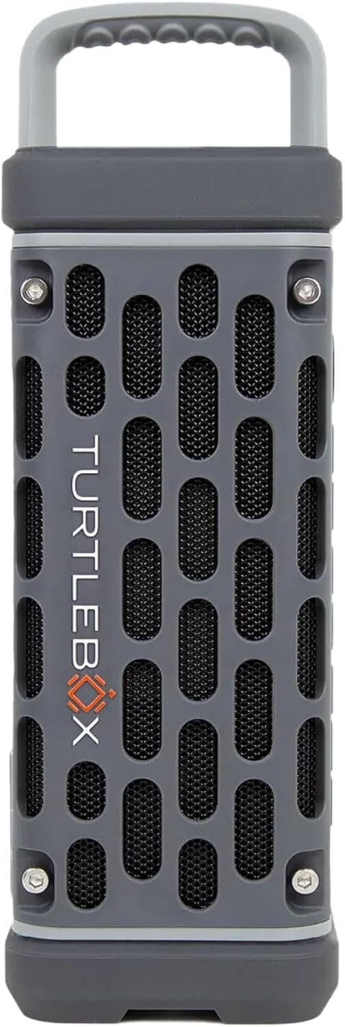 Turtlebox Ranger: Loud! Outdoor Portable Bluetooth 5.4 Speaker | Rugged, Waterproof, Ultra-Portable | Plays to 105 db, Deep Bass, Shockproof, Unlimited Pairing for Full Stereo Experience, Gray