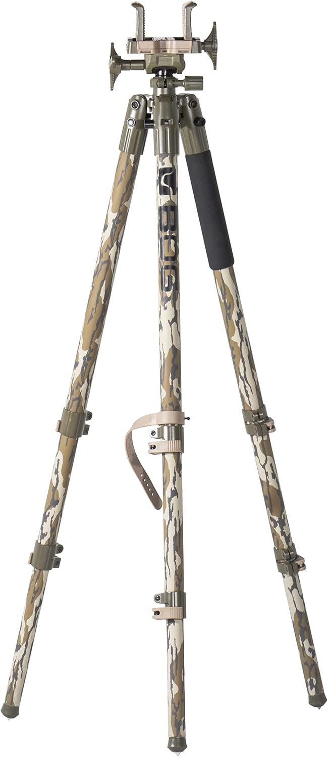 BOG DeathGrip Aluminum Tripod with Durable Frame, Lightweight, Stable Design, Bubble Level, Adjustable Legs, Shooting Rest, and Hands-Free Operation for Hunting, Shooting, and Outdoors