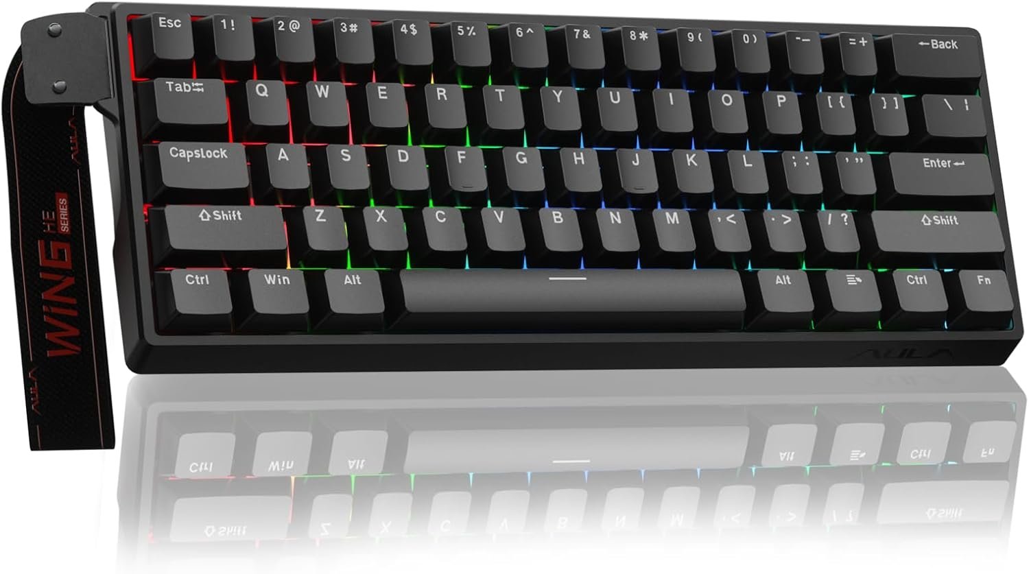 Aula WIN60 HE – 60% Mechanical Gaming Keyboard Wired, Magnetic Switch Hot Swappable, Adjustable Actuation Rapid Trigger Mode, 8000 Hz Polling Rate, RGB Small Keyboard 60 Percent Compact Design for PC