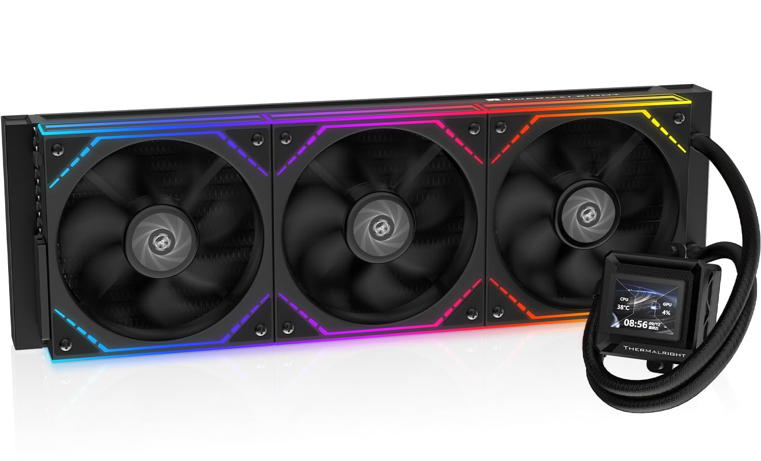 Thermalright FW360 SE ARGB V2 360mm CPU AIO Liquid Cooler for Desktop – TL-M12Q 2000RPM Daisy-Chain Fans, 2″ LCD Display Screen, for AM4/AM5 & Intel 1700/1851(Black)