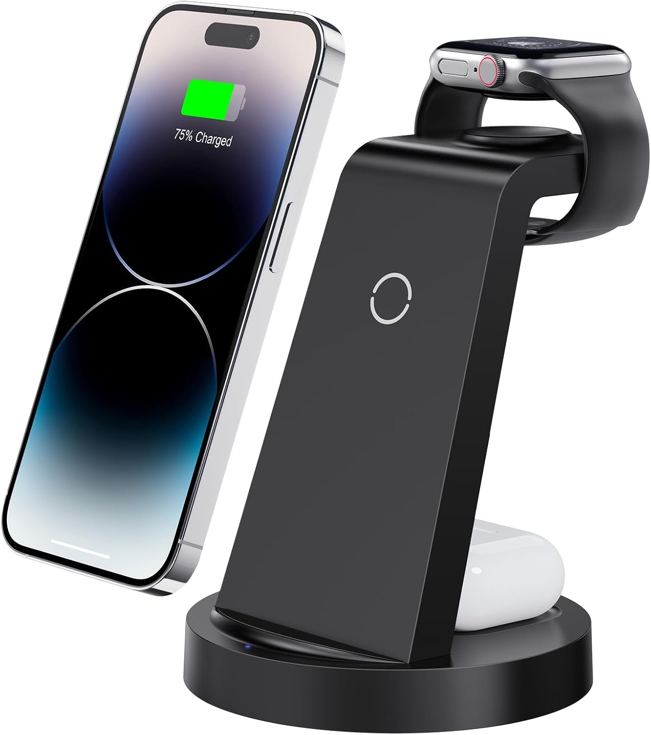 3 in 1 Charging Station for iPhone, Wireless Charger for iPhone 17 16e 16 15 14 13 12 11 X Pro Max & Apple Watch – Wireless Charging Station for AirPods 4 3 Pro