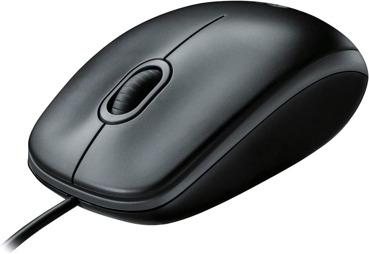 Logitech B100 Wired Mouse for Computer and Laptop, USB Corded Mouse, Right or Left Hand Use – Black