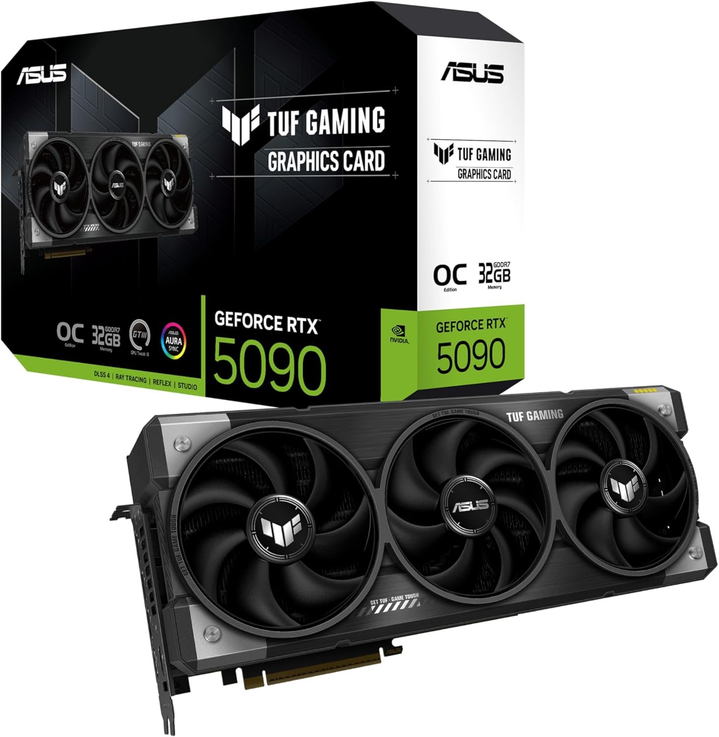 ASUS TUF Gaming GeForce RTX ™ 5090 32GB GDDR7 OC Edition Gaming Graphics Card (PCIe® 5.0, HDMI®/DP 2.1, 3.6-Slot, Military-Grade Components, Protective PCB Coating, axial-tech Fans, Vapor Chamber)