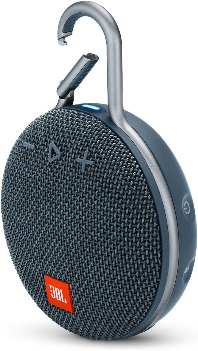 JBL Clip 3, Blue – Waterproof, Durable & Portable Bluetooth Speaker – Up to 10 Hours of Play – Includes Noise-Cancelling Speakerphone & Wireless Streaming