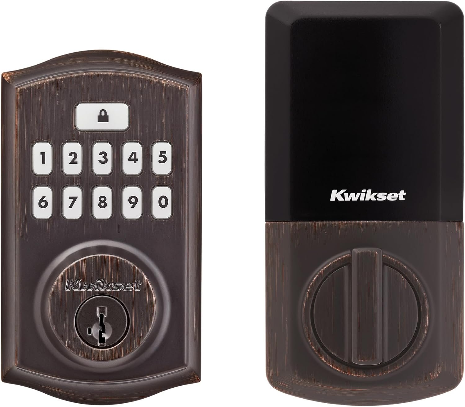 Kwikset SmartCode 260 Keyless Entry Electronic Keypad Deadbolt Door Lock with Auto-Lock, Custom User Codes, Advanced Security in Venetian Bronze Traditional