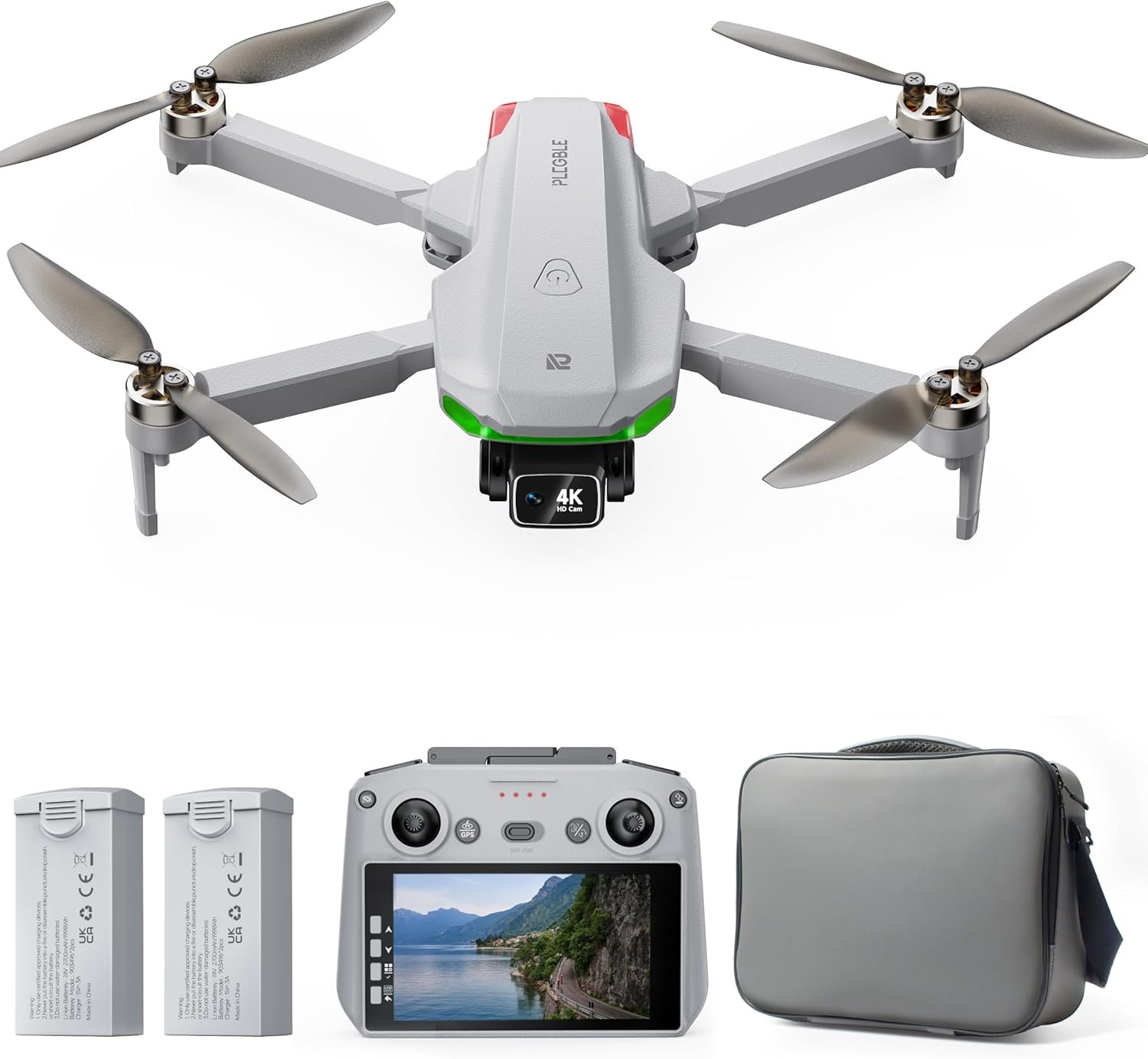 Drone with EIS 4K Camera for Adults, GPS Drone with Screen on Controller, 70 Mins Flight, Long Range Transmission, AI Track&Orbit Mode, Follow Me, Auto Return, Lightweight and Foldable RC Drones for Beginner Toy Gifts, Under 249g