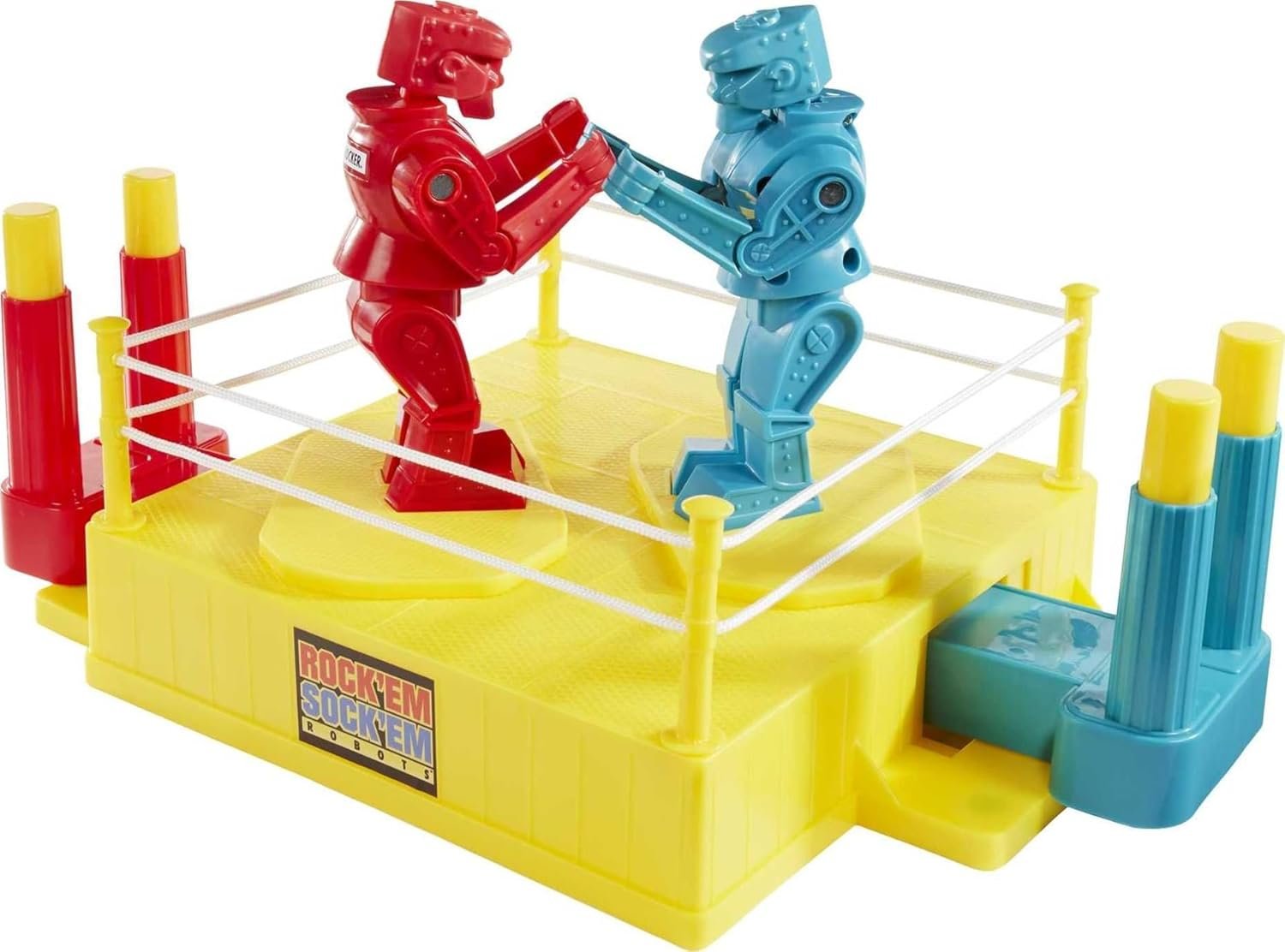 Mattel Games Rock ‘Em Sock ‘Em Robots Kids Game, Red Rocker vs Blue Bomber, Knock His Block Off