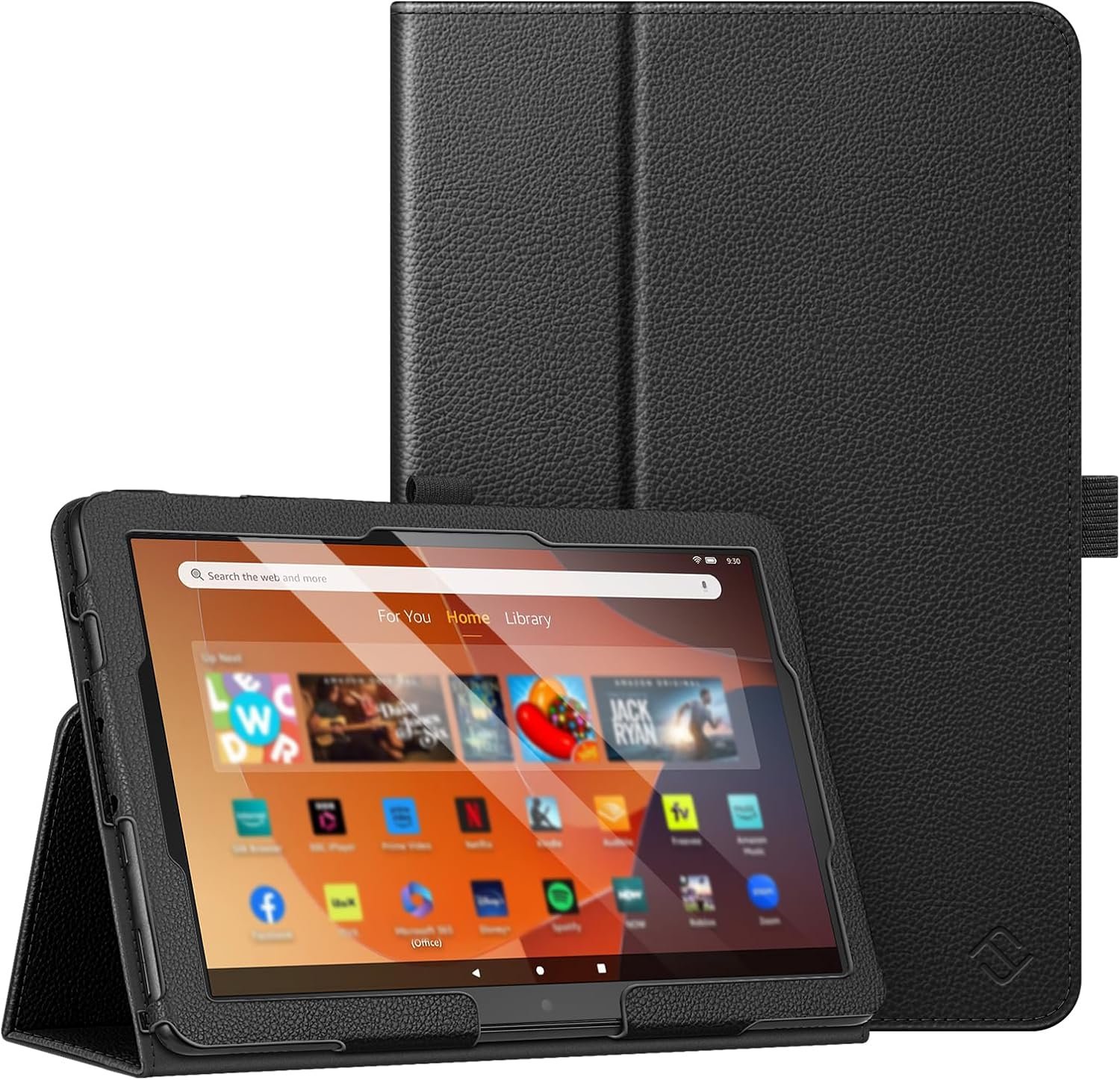 Fintie Folio Case for All-New Amazon Fire HD 10 and 10 Plus Tablet (13th/11th Generation, 2023/2021 Release) – Slim Fit Standing Cover with Auto Sleep/Wake, Black