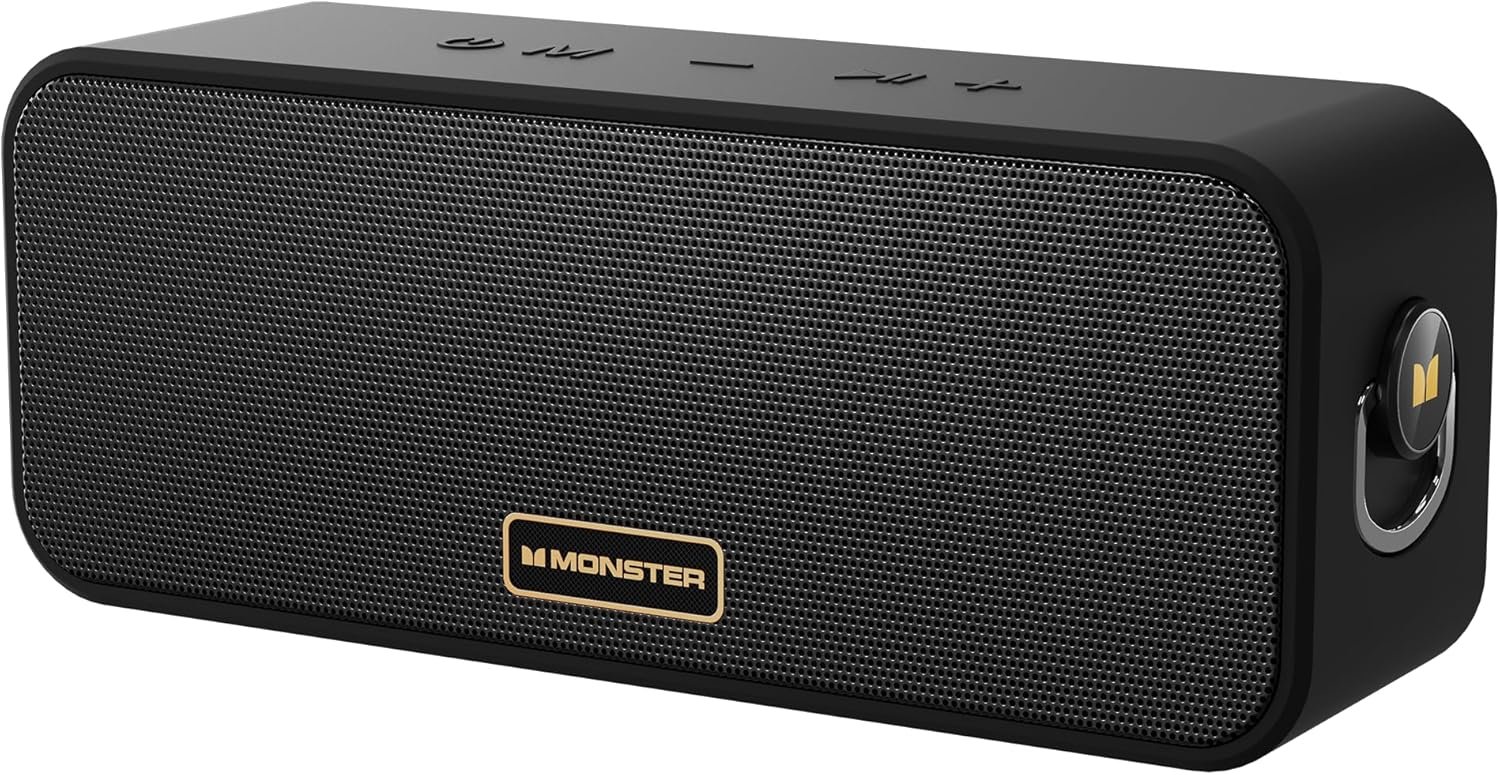 Monster S180 Bluetooth Speaker, Portable Speaker with 40W Stereo Sound, 28H Playtime, Bluetooth 6.0, Support AUX, TF, Wireless Stereo Pairing, IPX6 Waterproof Speaker for Home, Outdoor, Travel