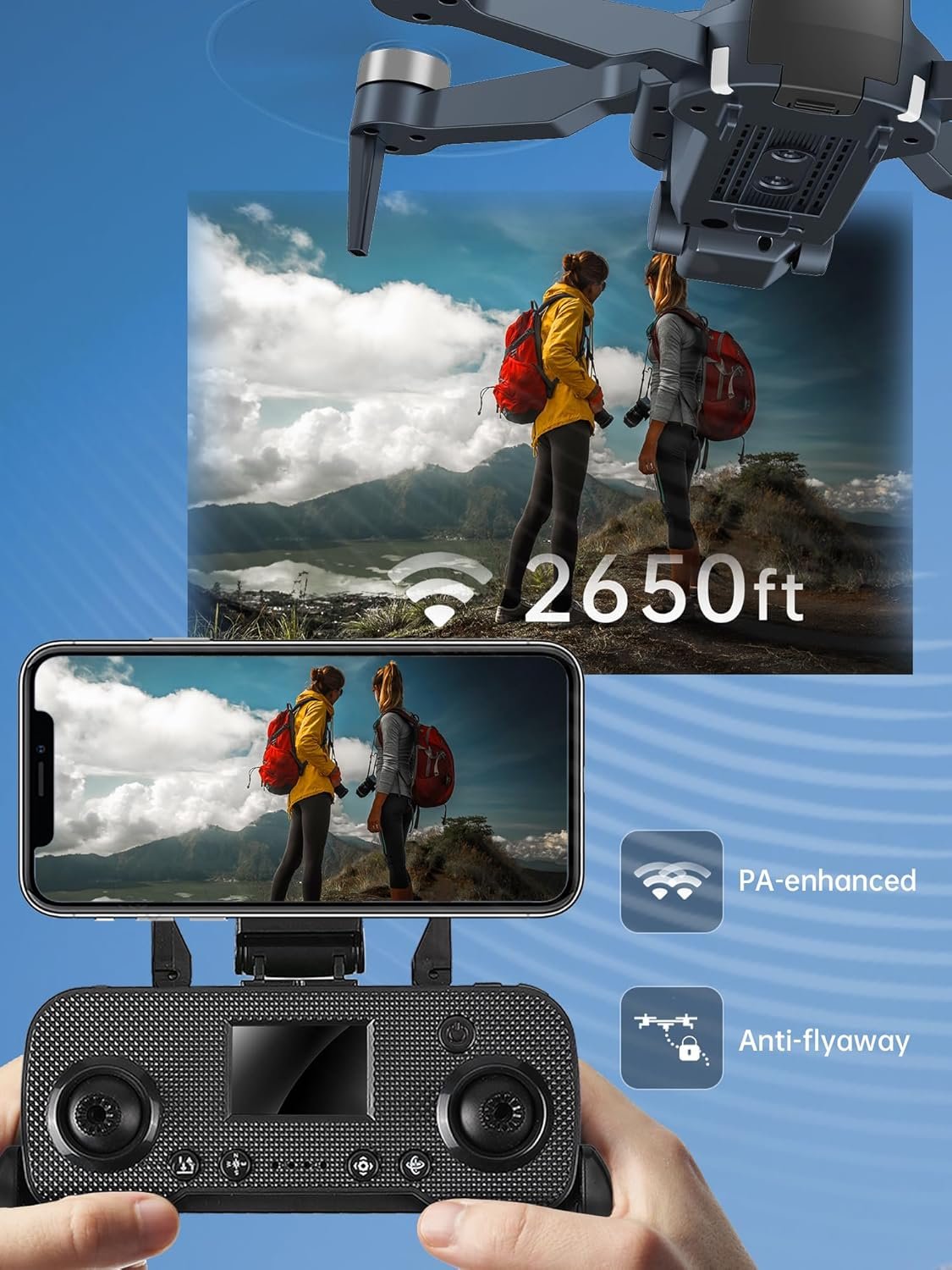 4K Drones with Camera for Adults – CHUBORY A77 WiFi FPV Drone: 2650ft Long Range, 84Min Flight, Brushless Motor, Auto Hover & Follow Me (3 Batteries)