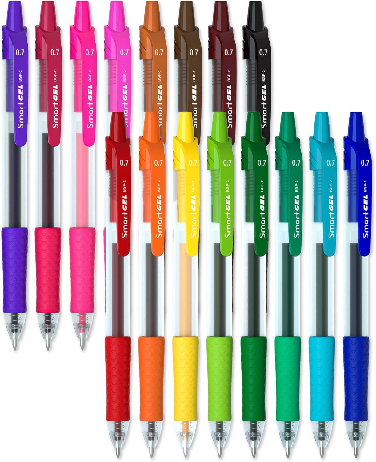 Smart Color Art Gel Pens Set 16 Colors Medium Point Colored Pens Retractable Gel Ink Pens with Comfort Grip,Smooth Writing for Journal Notebook Planner in Office Home