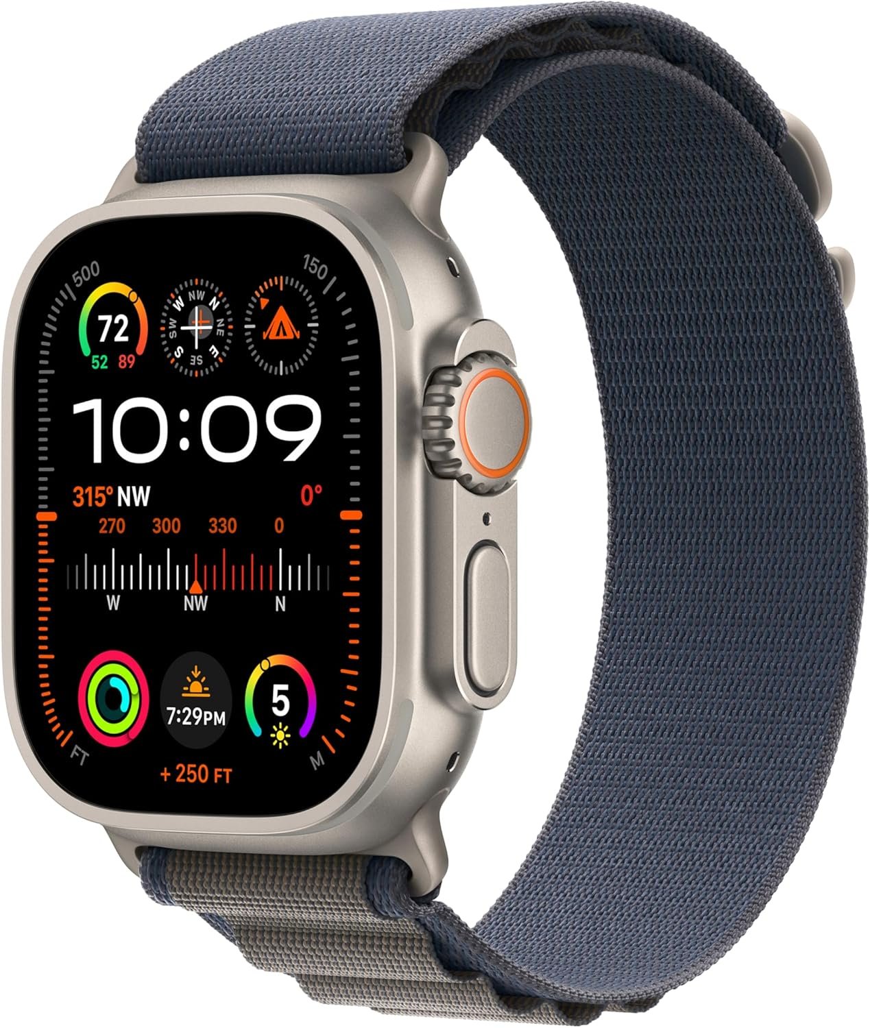 Apple Watch Ultra 2 [GPS + Cellular 49mm] Smartwatch with Rugged Titanium Case & Blue Alpine Loop Small. Fitness Tracker, Precision GPS, Action Button, Extra-Long Battery Life
