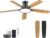 Ceiling Fans With Lights,52 Inch Smart Ceiling Fan, Remote/App Control, Compatible with Alexa/Google Assistant,Reversible,Dimmable,Adjustable Color Temperature,6 Speeds,Timer(Black)