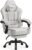GTPLAYER Big and Tall Gaming Chair with Footrest, Ergonomic Office Desk Chair with 4.4in Thick Cushion and Wide Wingless Seat, Comfortable Leather Computer Chair, Predator Series, White