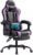 Shahoo Gaming Chair with Footrest and Massage Lumbar Support, Computer Chairs, Video Racing Seat Height Adjustable with 360°Swivel and Headrest for Office or Bedroom, Purple