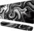 Large Gaming Mouse Pad – Black and White Mouse Pad with Stitched Edges, Extended XL Mousepad with Anti-Slip Rubber Base, Ink Liquid Wave Desk Mat for Keyboard and Mouse(31.5×15.8 inch)