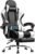 GTPLAYER Gaming Chair, Computer Chair with Footrest and Lumbar Support, Height Adjustable Game Chair with 360°-Swivel Seat and Headrest and for Office or Gaming (Snow White)