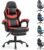 Gaming Chair with Footrest for Adults – Ergonomic Gaming Chairs with Foot Rest – Big and Tall Computer Game Chair – PU Leather Reclining Video Game Chairs with Spring Cushion – Black/Red