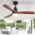 Sofucor 52 Inch Smart Ceiling Fans with Lights and Alexa/Google Assistant/APP/Remote Control-Modern Solid Wood Outdoor Walnut 3 Blades Ceiling Fan for Bedroom Living Room Farmhouse Patio, Brown Black